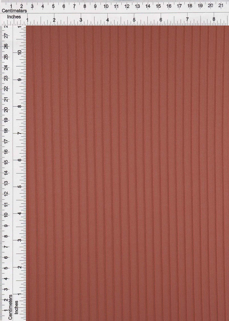 KNT4135 -BRICK DUST  RIBBED, SOLID KNIT