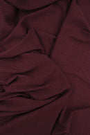 KNT3422 -BURGUNDY  RIBBED, SOLID KNIT