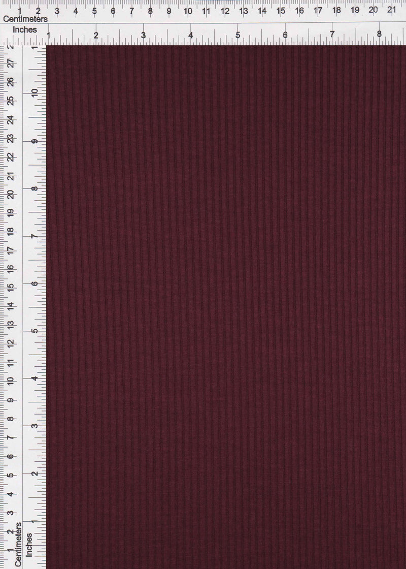 KNT3422 -BURGUNDY  RIBBED, SOLID KNIT