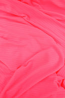 KNT4135 -NEON PINK  RIBBED, SOLID KNIT
