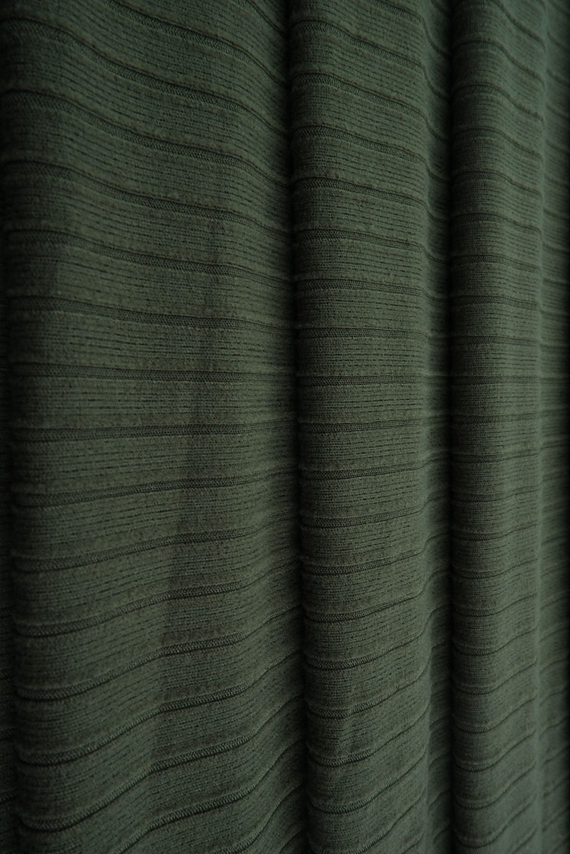 KNT4135 -OLIVE  RIBBED, SOLID KNIT