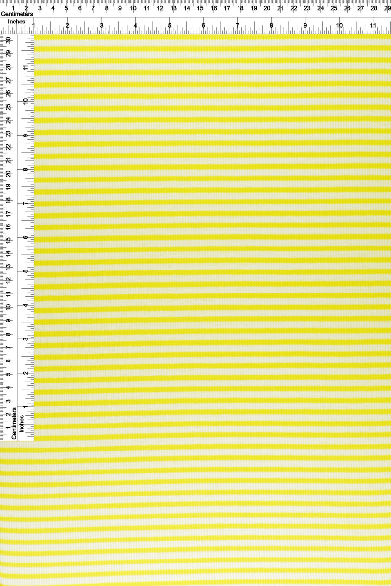 KNT4087 -NEON YELLOW  RIBBED, YARN DYED KNIT